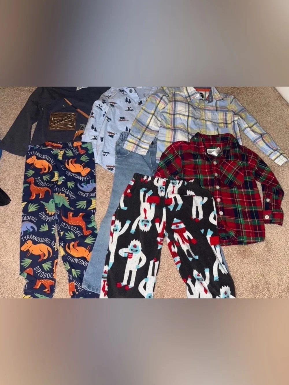 2T Kids Black Holiday Monster Fleece Pajama Pants